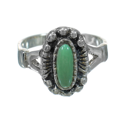 Turquoise And Authentic Sterling Silver Southwestern Ring Size 7-1/4 YX83956